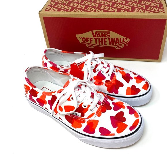 VANS Authentic Valentines ❤️ White Red Shoes Heart Pattern Women's VN0A348A40Q - Picture 8 of 11